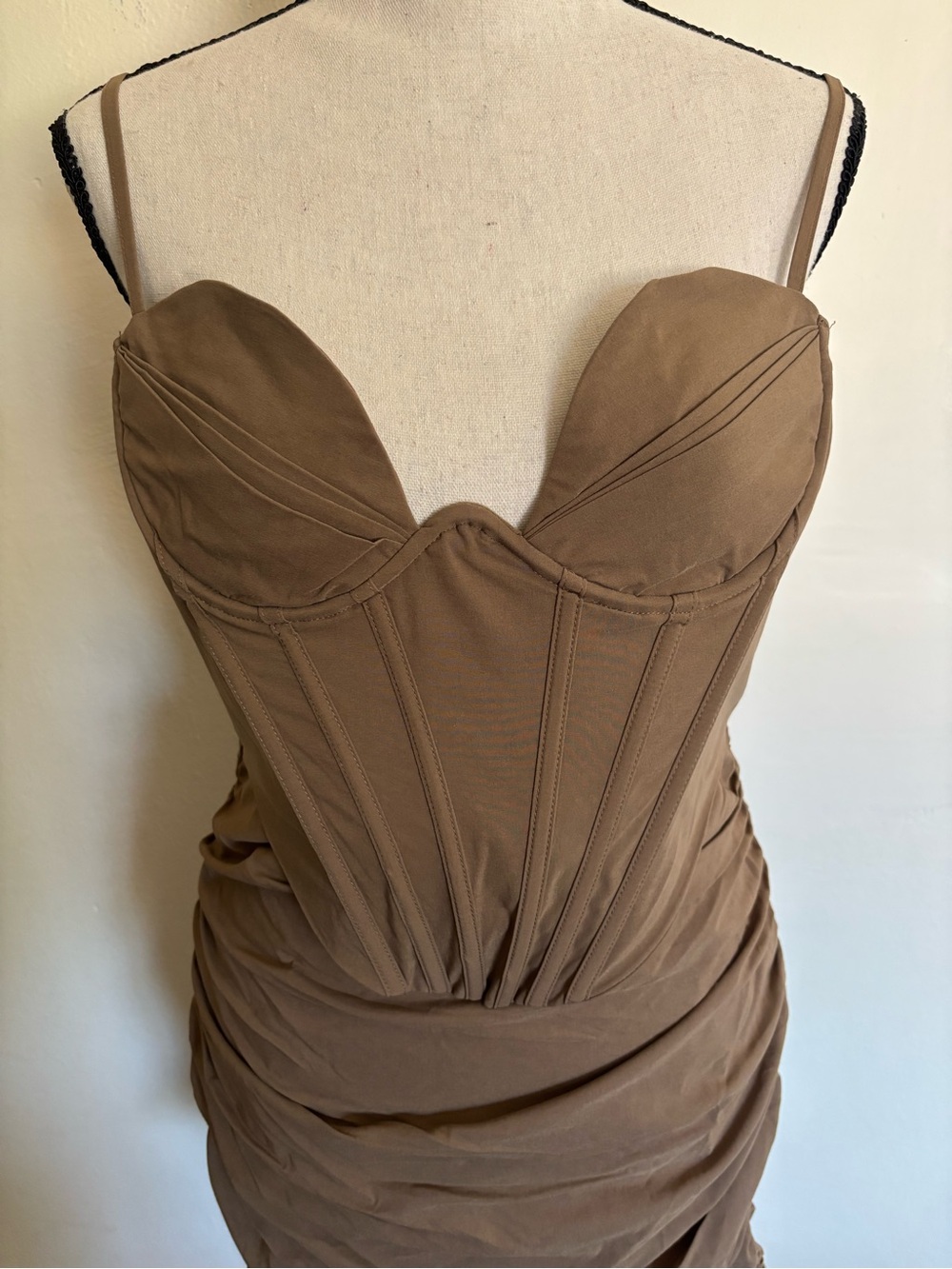 Babyboo Nyla Corset Mini Dress Mocha - Picture 4 of 10